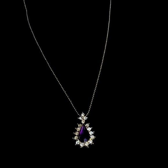 Dark Purple Stone Necklace - Picture 1 of 10